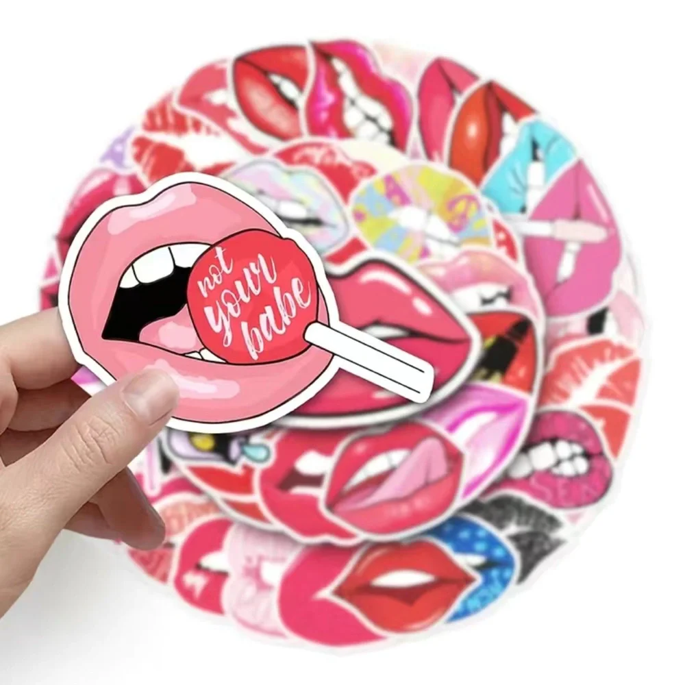 50 Cute Lip Stickers Vinyl Waterproof PRICE IS FIRM - Picture 2 of 6